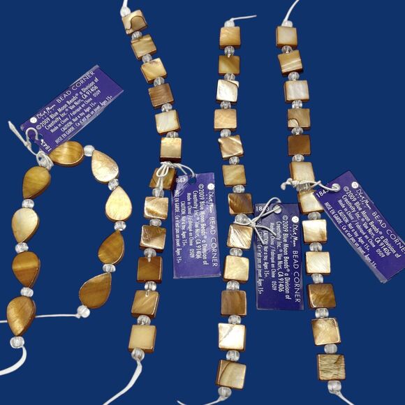 Mixed Lot Shell Beads Jewelry Crafts Mother Of Pearl Nugget Chip Teardrop Square - Picture 3 of 10